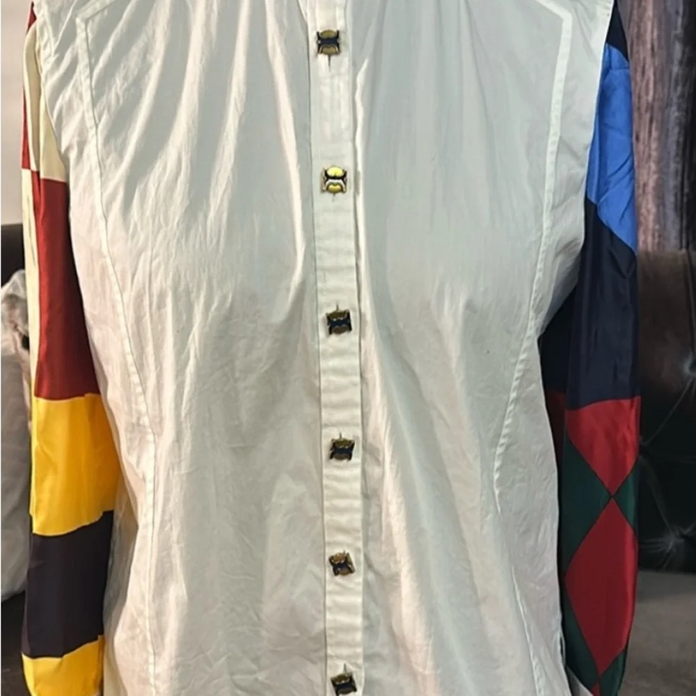 Tory Burch Colorful Patchwork Blouse - Picture 2 of 6